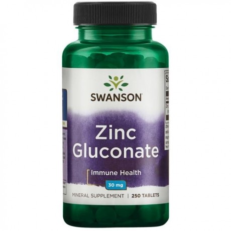 Zinc Gluconate 30mg 250 tabl. SWANSON - Wiesiołek-Pharma