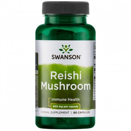 Reishi Mushroom 600mg 60 kaps. SWANSON - Wiesiołek-Pharma