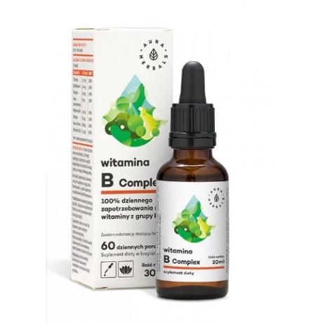 Witamina B Complex 30ml AURA HERBALS - Wiesiołek-Pharma