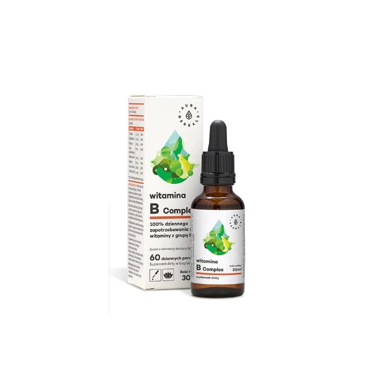 Witamina B Complex 30ml AURA HERBALS - Wiesiołek-Pharma