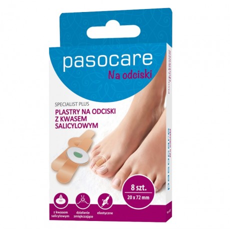 Plaster na odciski z kwasem salicylowym 8 szt. Pasocare - Wiesiołek-Pharma