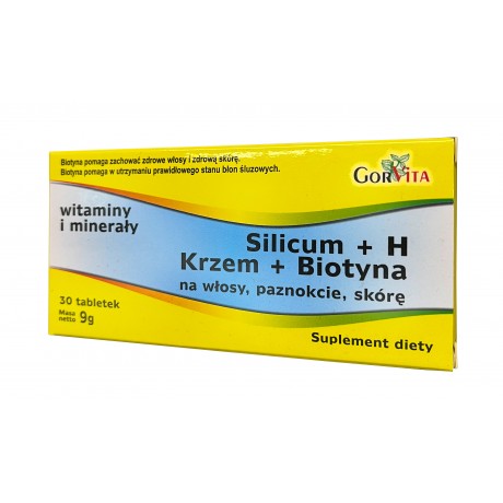 Silicum + H krzem + Biotyna 30 tabl. GORVITA - Wiesiołek-Pharma