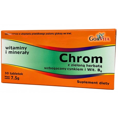 Chrom z zieloną herbatą 30 tabl. GORVITA - Wiesiołek-Pharma