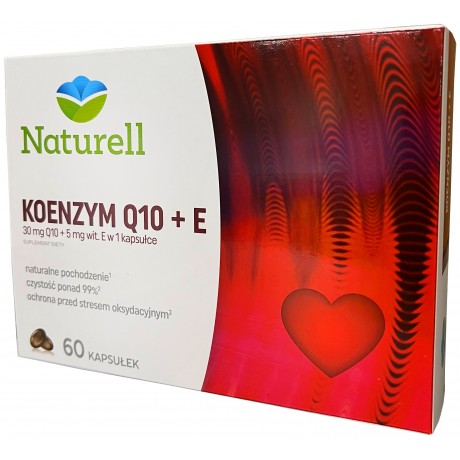 Koenzym Q10 + witamina E 30mg 60 kaps. NATURELL - Wiesiołek-Pharma