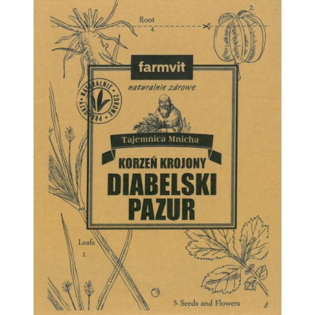 Diabelski pazur korzeń krojony 50g FARM-VIT - Wiesiołek-Pharma