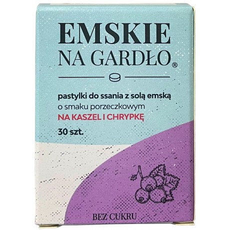 Emskie na gardło o smaku porzeczk. 30 szt. ZIOŁOLEK - Wiesiołek-Pharma