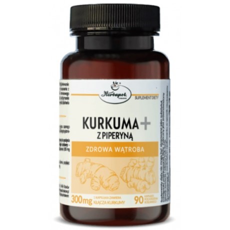 Kurkuma+ z piperyną 90 kaps. Herbapol KRAKÓW - Wiesiołek-Pharma