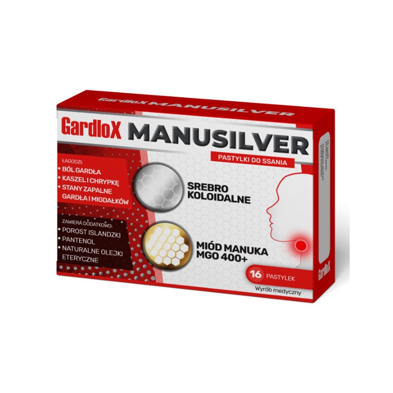 GardloX Manusilver 16 past. do ssania S-LAB - Wiesiołek-Pharma GardloX Manusilver 16 past. do ssania S-LAB - Wiesiołek-Pharma