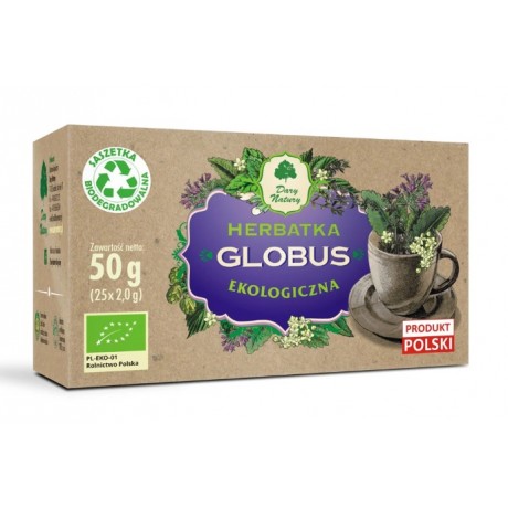 Herbata Globus Polecana przy migrenie EKO DARY NATURY