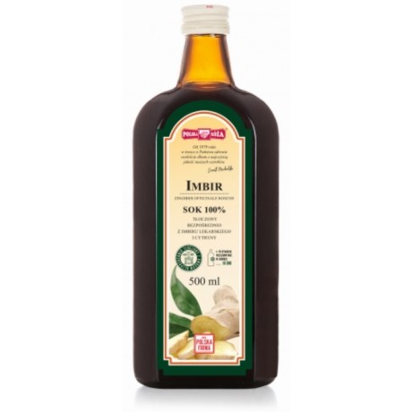 Imbir 100% sok z cytryną 500ml POLSKA RÓŻA - Wiesiołek-Pharma