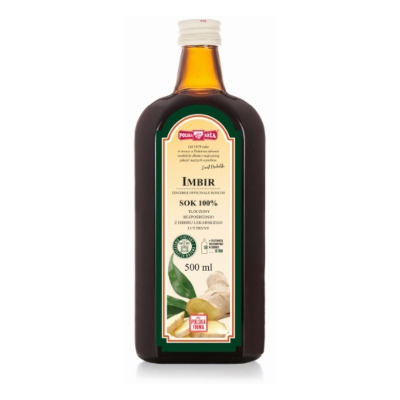 Imbir 100% sok z cytryną 500ml POLSKA RÓŻA - Wiesiołek-Pharma Imbir 100% sok z cytryną 500ml POLSKA RÓŻA - Wiesiołek-Pharma