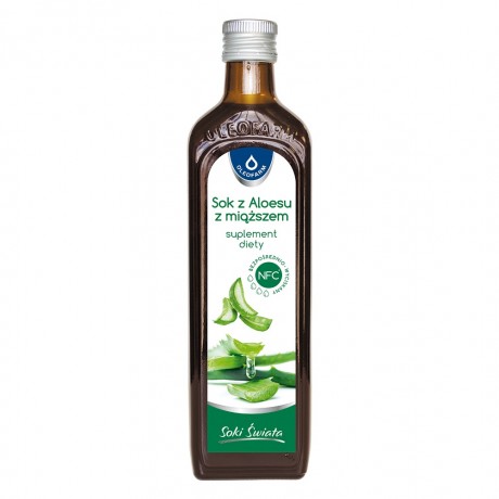 Sok z aloesu z miąższem 500ml OLEOFARM - Wiesiołek-Pharma