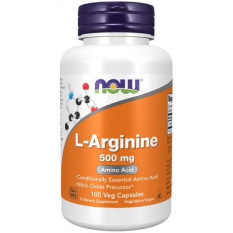 L- Arginine 500mg 100 kaps. NOW FOODS - Wiesiołek-Pharma