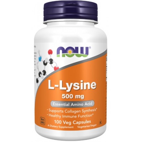 L- Lysine 500mg 100 kaps. NOW FOODS - Wiesiołek-Pharma