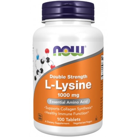 L- Lysine Double Streng. 1000mg 100 tabl. NOW FOODS - Wiesiołek-Pharma