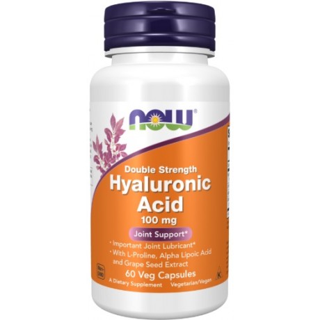 Hyaluronic Acid 100mg 60 kaps. NOW FOODS - Wiesiołek-Pharma