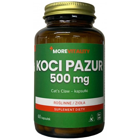 Koci pazur 500mg 60 kaps. MOREVITALITY - Wiesiołek-Pharma