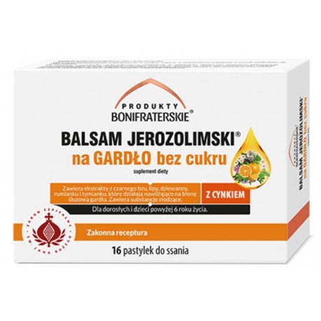 Balsam Jerozolimski bez cukru 16 past. BONIFRATRES - Wiesiołek-Pharma