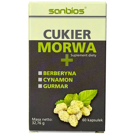 Cukier Morwa+ 60 kaps. SANBIOS - Wiesiołek-Pharma