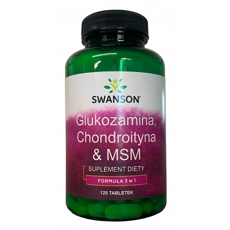 Glukozamina, Chondroityna & MSM 120 tabl. SWANSON - Wiesiołek-Pharma