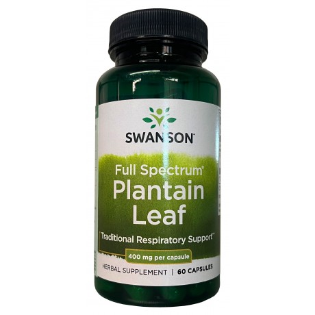 Full Spectrum Plantain Leaf 400mg 60 kaps. SWANSON - Wiesiołek-Pharma
