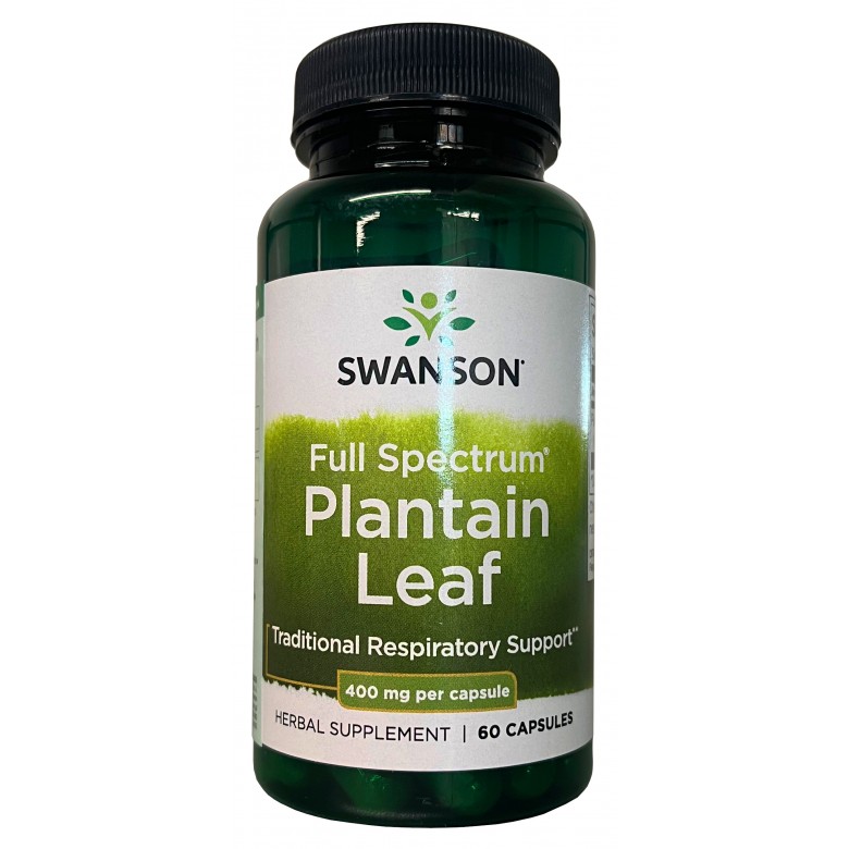 Full Spectrum Plantain Leaf 400mg 60 kaps. SWANSON - Wiesiołek-Pharma