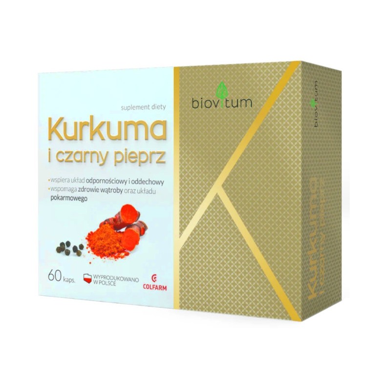 Biovitum Kurkuma i czarny pieprz 60 kaps. COLFARM - Wiesiołek-Pharma