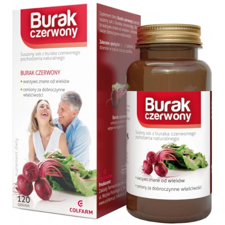 Burak czerwony 120 tabl. COLFARM - Wiesiołek-Pharma