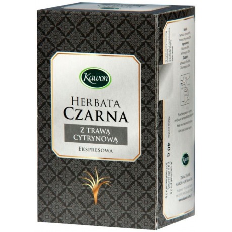 Herbata czarna z trawą cytrynową 20x2g KAWON - Wiesiołek-Pharma