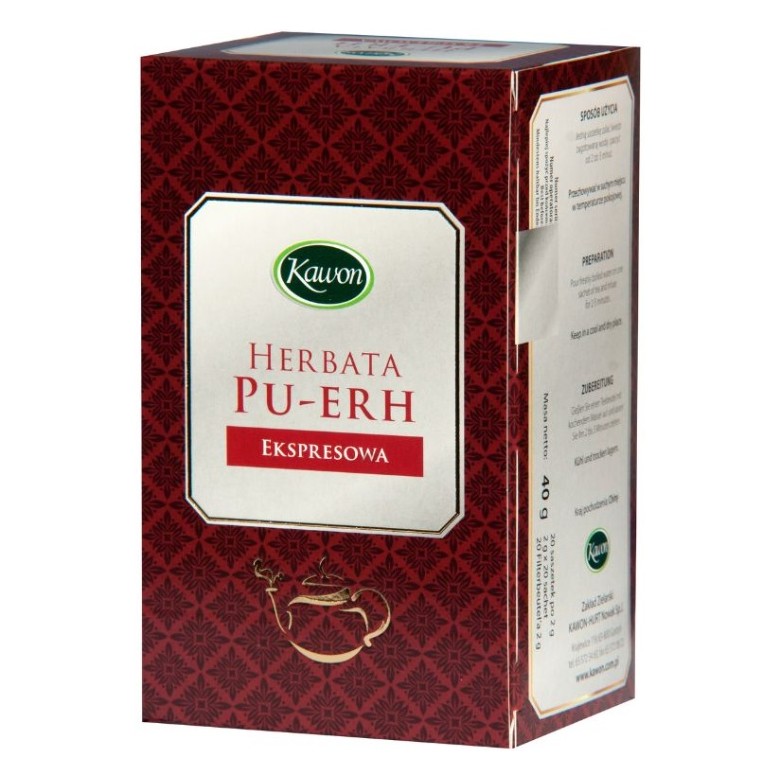 Herbata czerwona Pu-Erh 20x2g KAWON - Wiesiołek-Pharma Herbata czerwona Pu-Erh 20x2g KAWON - Wiesiołek-Pharma