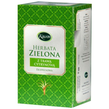 Herbata zielona z trawą cytrynową 20x2g KAWON - Wiesiołek-Pharma
